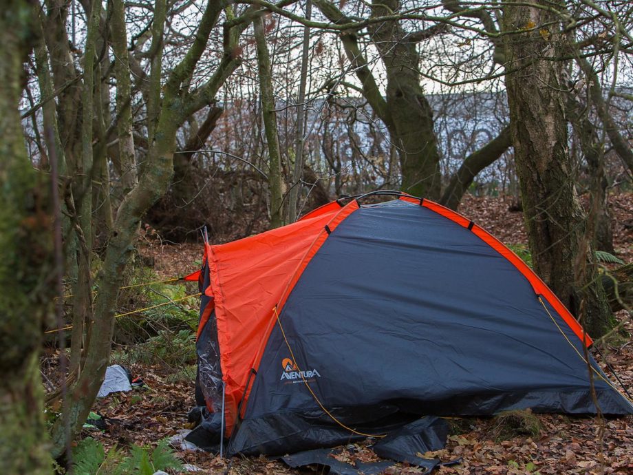 Workers said they were sleeping in woods near the warehouse to save money on transport. Photo copyright Cascade News (2016).